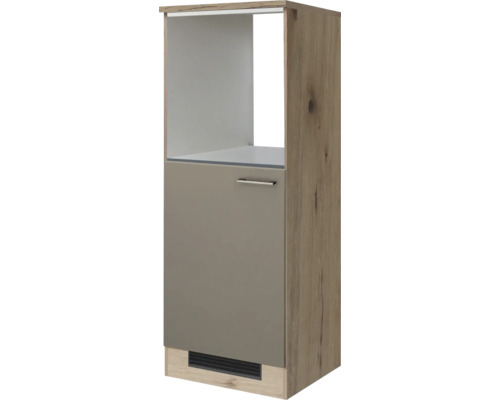 Backofen/Kühlumbauschrank für 88er Einbaukühlschrank Flex Well Riva BxTxH 60x60x169.5 cm Front quarz cubanit - Korpus san remo eiche