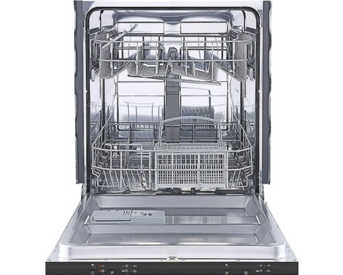 Lave-vaisselle ouvert avec paniers à vaisselle