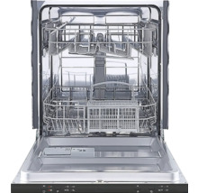 Lave-vaisselle ouvert avec paniers à vaisselle