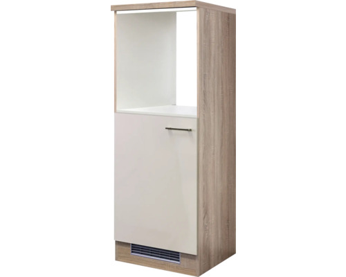 Backofen/Kühlumbauschrank für 88er Einbaukühlschrank Flex Well Nepal BxTxH 60x60x169.5 cm Front kaschmir glanz - Korpus sonoma eiche