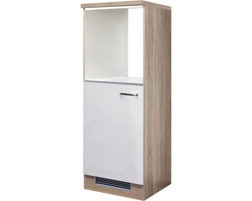 Meuble pour four/réfrigérateur intégré de 88 cm Flex Well Valero lxpxh 60x60x169.5 cm façade blanc - corps chêne sonoma
