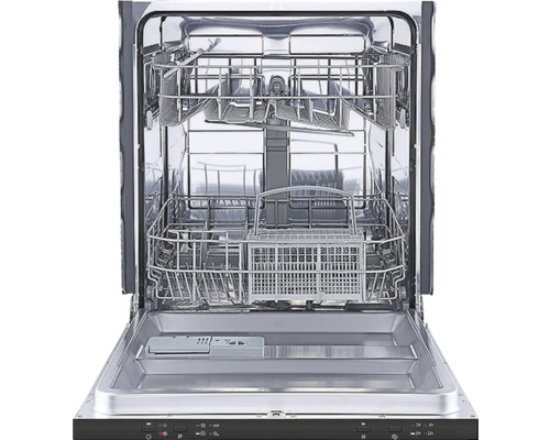 Lave-vaisselle ouvert avec paniers à vaisselle