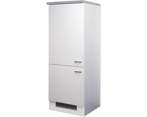 Meuble pour réfrigérateur encastrable Flex Well Palmeria de 88 cm lxpxh 60x60x161 cm couleur de façade blanc mat tirant réversible (peut être monté à gauche ou à droite)