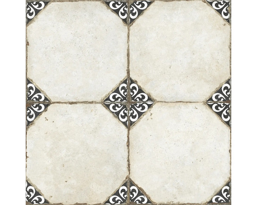 Carreaux de sol carrés avec motif ornemental