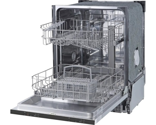 Lave-vaisselle ouvert avec paniers à vaisselle