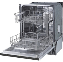 Lave-vaisselle ouvert avec intérieur et paniers à vaisselle