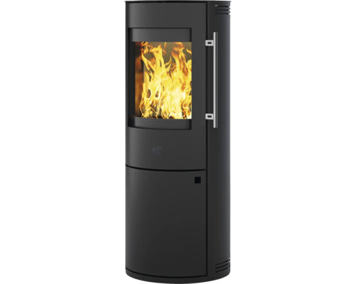 Kaminofen mit Glasscheibe und sichtbarem Feuerraum
