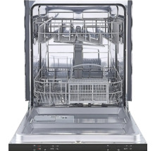 Lave-vaisselle ouvert avec paniers à vaisselle