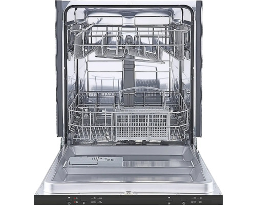 Lave-vaisselle ouvert avec paniers à vaisselle