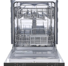 Lave-vaisselle ouvert avec paniers à vaisselle