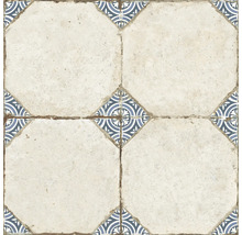 Disposition de quatre carreaux de sol carrés avec éléments d''angle décoratifs