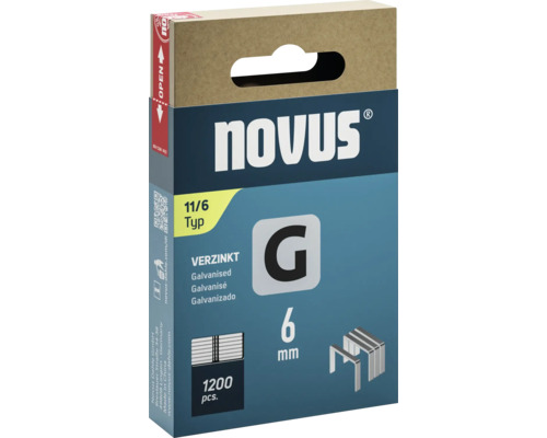 Agrafes à fil plat Novus type G 11 6 mm 1200 pièces