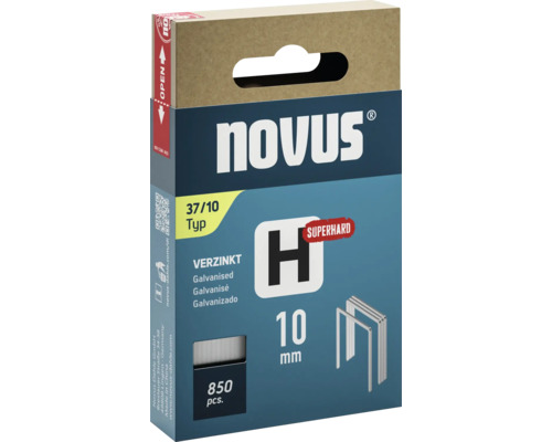 Agrafes à fil fin Novus type H 37 10 mm Super Hard 850 pièces