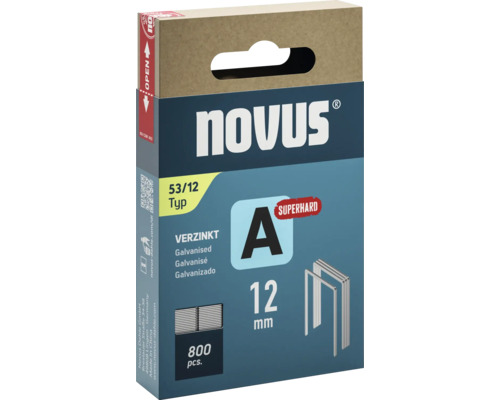 Agrafes à fil fin Novus A 53 12 mm Super Hard 800 pièces