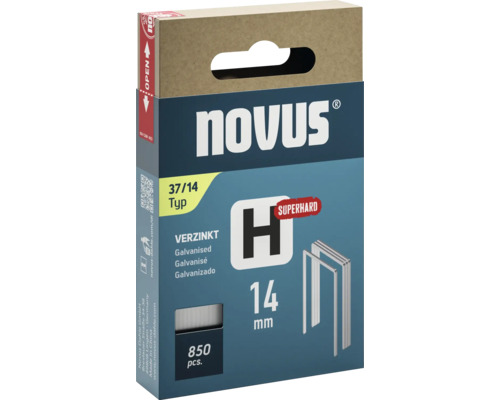 Agrafes à fil plat Novus type H 37 14 mm Super Hard 850 pièces
