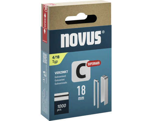 Agrafes à dos étroit Novus type C 4 18 mm 1000 pièces