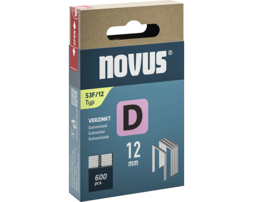 Agrafes à fil plat Novus type D 53 F 12 mm 600 pièces