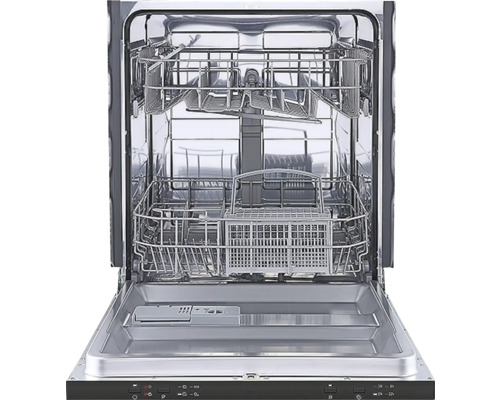 Lave-vaisselle ouvert avec plusieurs paniers