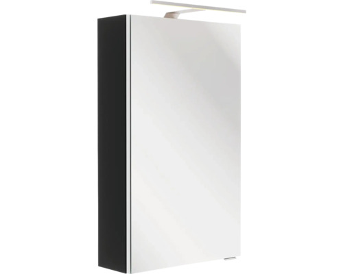 Armoire de toilette à LED FACKELMANN SBC à gauche lxhxp 40x68x15.3 cm noir Armoire de salle de bain avec porte miroir et éclairage
