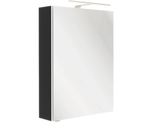 Armoire de toilette à LED FACKELMANN SBC à droite lxhxp 50x68x15.3 cm noir Armoire de toilette à miroir avec éclairage pour la salle de bain
