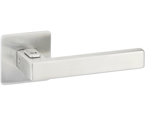 Hermat Paire de poignées West Fastlock sur rosace plate carrée DIN gauche inox mat