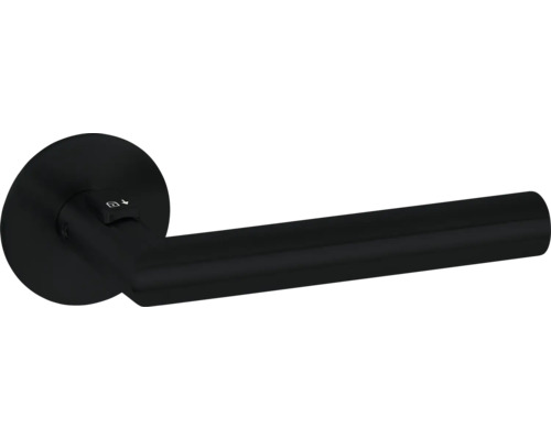 Hermat Paire de poignées Basic 02 Fastlock sur rosace plate ronde DIN gauche noir