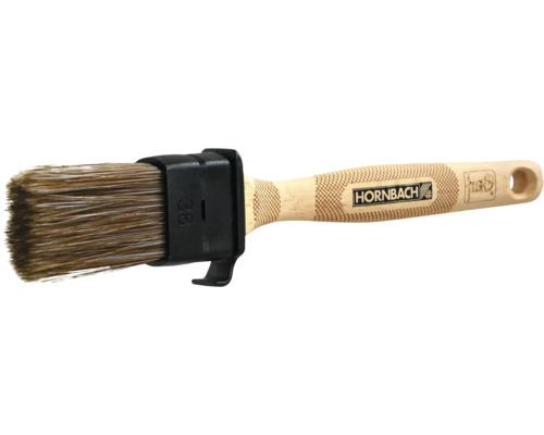 Pinceau rond avec manche en bois et support de poils noir