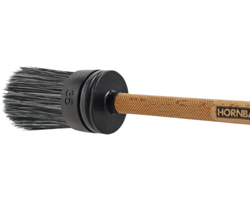Brosse ronde avec manche en bois et poils