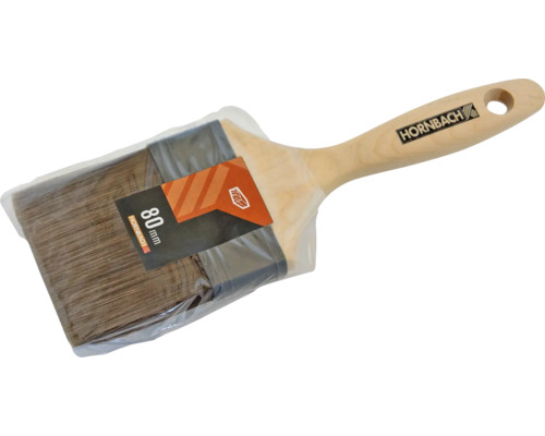 Flächenstreicher mit Holzgriff und einer Breite von 80 Millimeter, verpackt