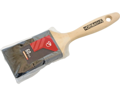 Pinceau plat avec manche en bois, 60 millimètres, emballé