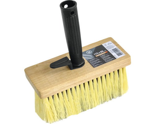 Brosse à badigeon avec corps en bois et manche en plastique, 175x80 millimètres