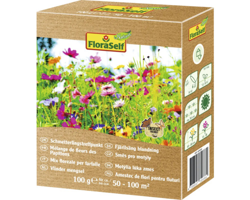 Schmetterlingstreffpunkt FloraSelf Nature max. 100 m² FloraSelf Schmetterlingstreffpunkt Samenpackung für 50 bis 100 Quadratmeter
