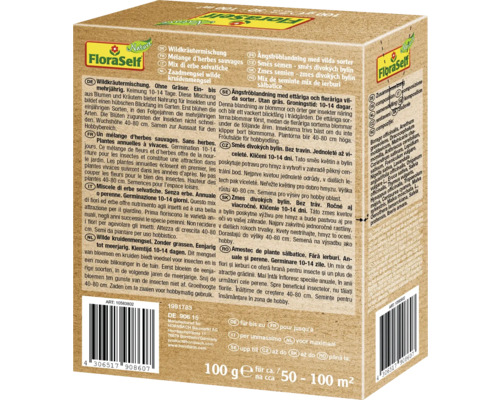 FloraSelf Mélange de fleurs sauvages pour environ 50 à 100 mètres carrés