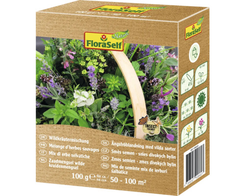 Saatmischung Wildkräutermischung FloraSelf 100 g FloraSelf Wildkräutermischung Samenpackung für 50 bis 100 Quadratmeter