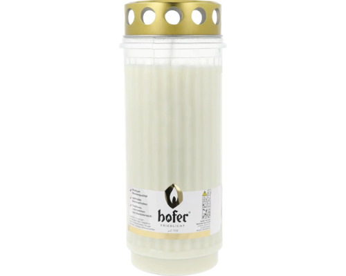 Grabkerze mit goldfarbenem Deckel