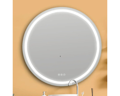 Miroir de salle de bain rond avec éclairage LED