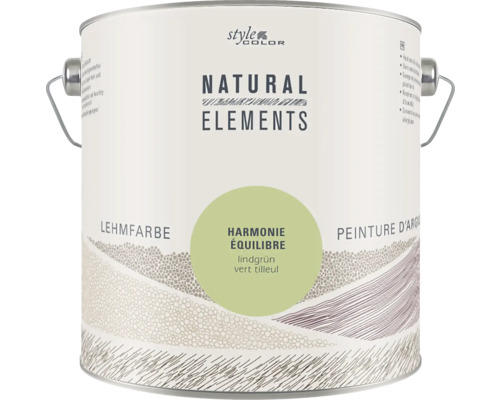 StyleColor NATURAL ELEMENTS Lehmfarbe konservierungsmittelfrei Harmonie lindgrün 2,5 l