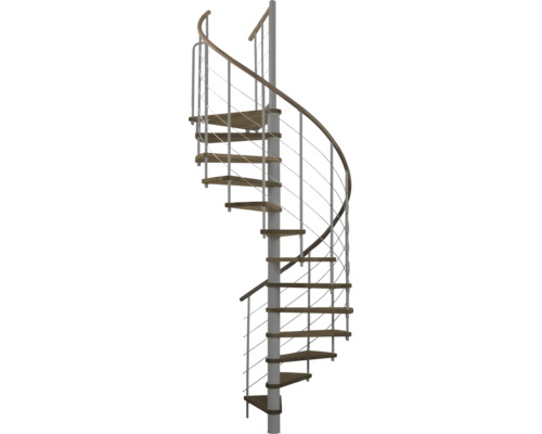 Pertura Spindeltreppe Skaia Buche massiv Ø 120 cm Grau 0 Stufen 0 Steigungen