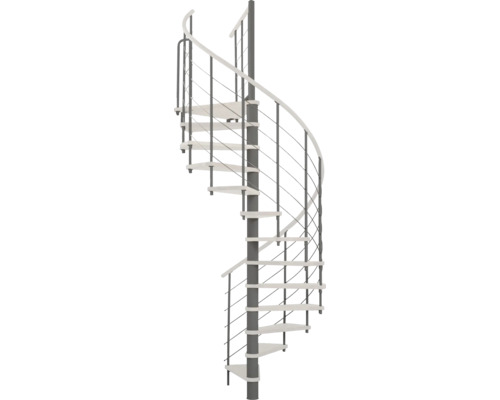 Pertura Spindeltreppe Skaia Buche massiv Ø 140 cm Grau 0 Stufen 0 Steigungen