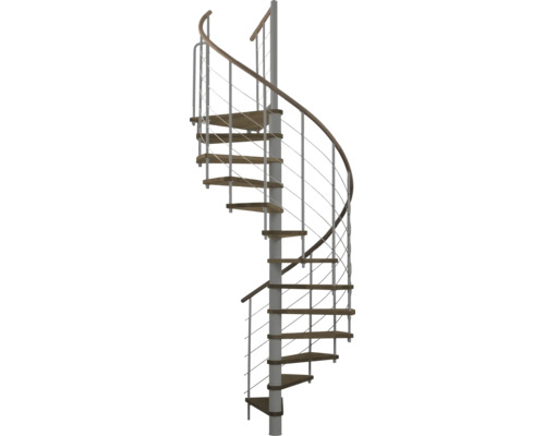 Pertura Spindeltreppe Skaia Buche massiv Ø 160 cm Grau 0 Stufen 0 Steigungen