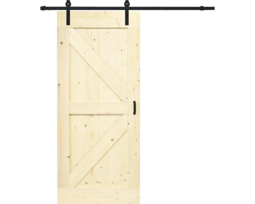 Holzschiebetür mit Z-Strebe und Beschlagsatz