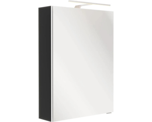 Armoire de toilette à LED FACKELMANN SBC à gauche lxhxp 50x68x15.3 cm noir Armoire de toilette avec éclairage pour salle de bains