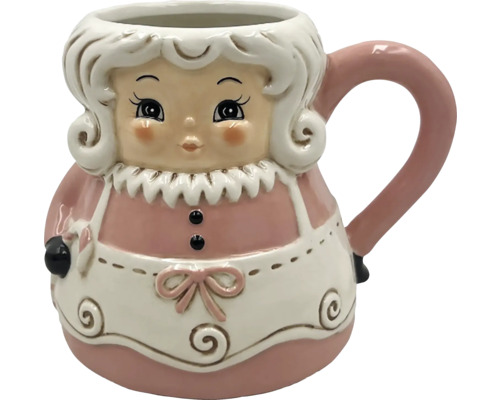 Tasse petite fille Lafiora céramique 16,5 x 12 x 13 cm rose vif