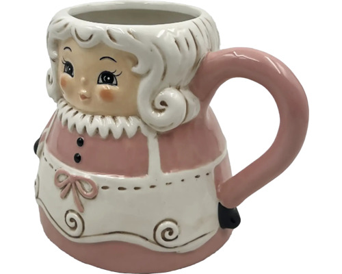 Mug en céramique avec figure de femme et anse