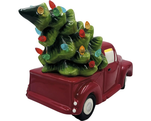 Figurine décorative de camion avec sapin de Noël et éclairage