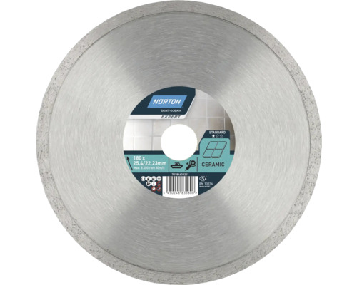 Norton Disque diamant à tronçonner STD Ceramic Ø 180 mm x 25,4 / 22, 23 mm