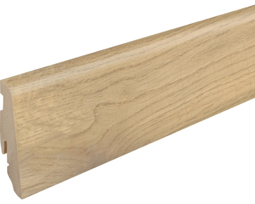 Plinthe FU060L1 Caramel Oak FOEI66X plaxé 2400 x 58 x 19 mm Plinthe avec structure en bois