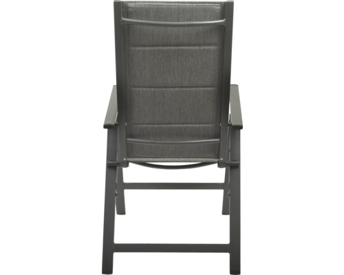 Gartenstuhl aus Metall mit Textilbespannung, Rückansicht