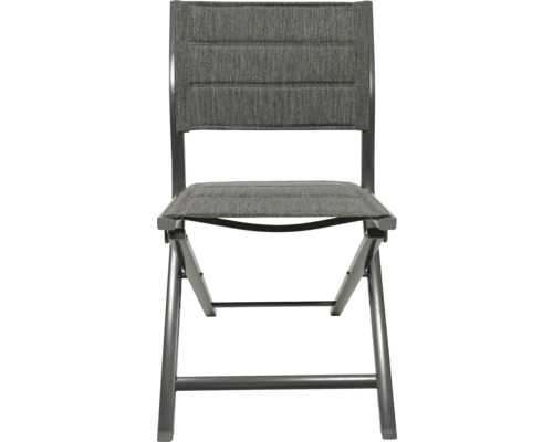 Chaise pliante avec structure en métal et assise en textile