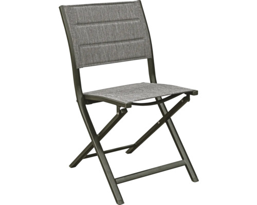 Chaise de jardin pliante avec cadre en métal et revêtement en textile